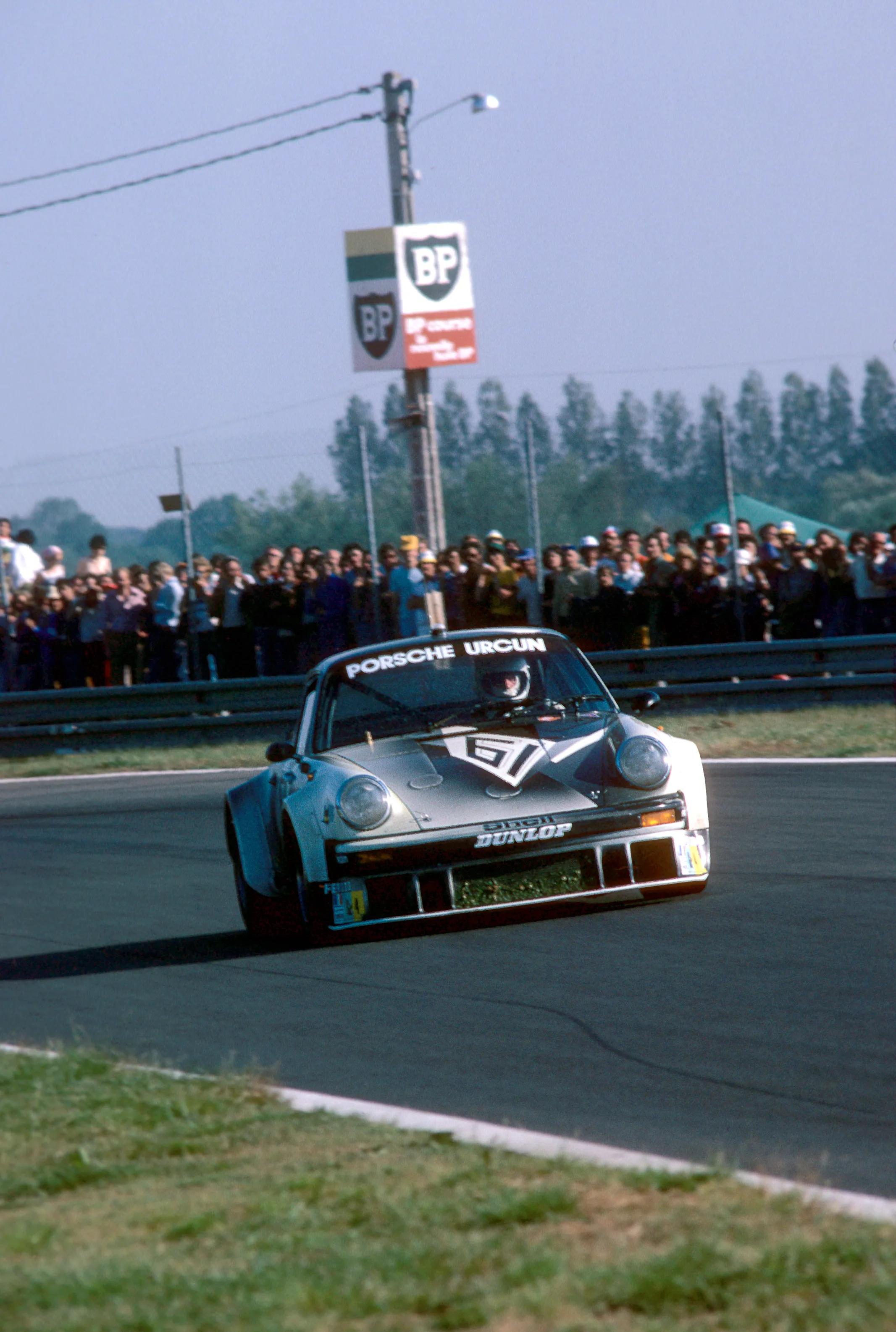 A lone Porsche 935 at speed at the 24 Hours of Le Mans, 1978.